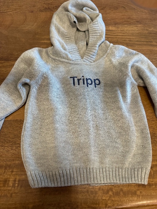Other - "Tripp" Monogrammed Knit Hooded Sweater